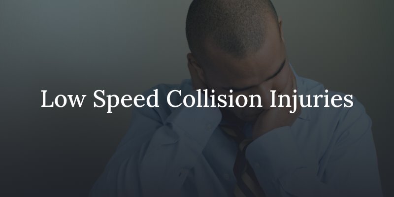 Low speed collision injuries